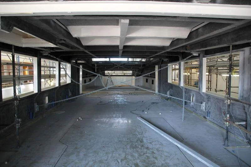 a large empty room aboard CERVINO Yacht for Sale