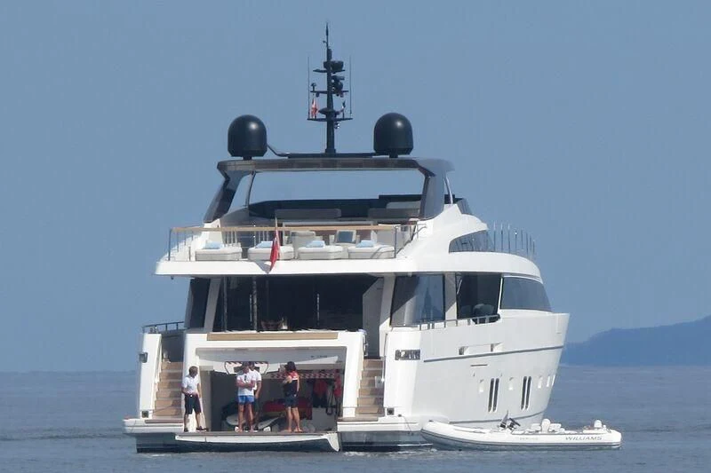 a boat with people on it aboard CERVINO Yacht for Sale