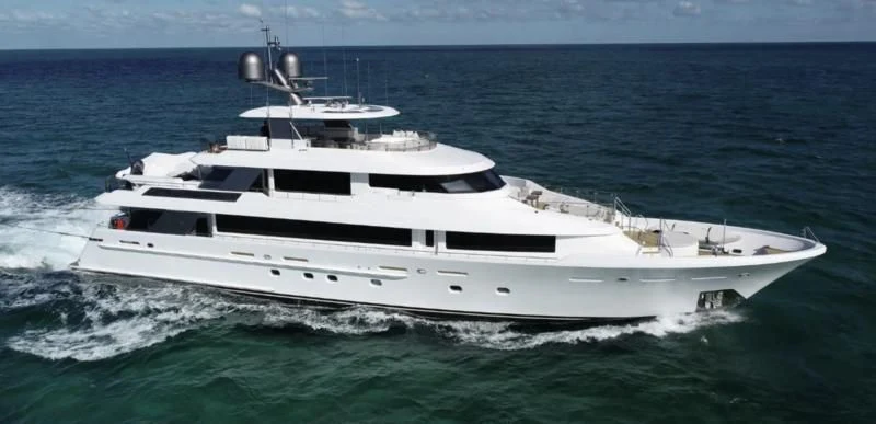 a white yacht in the water aboard FIGARO Yacht for Sale