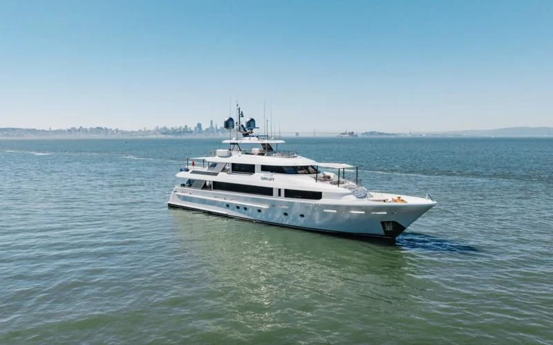 a boat in the water aboard FIGARO Yacht for Sale