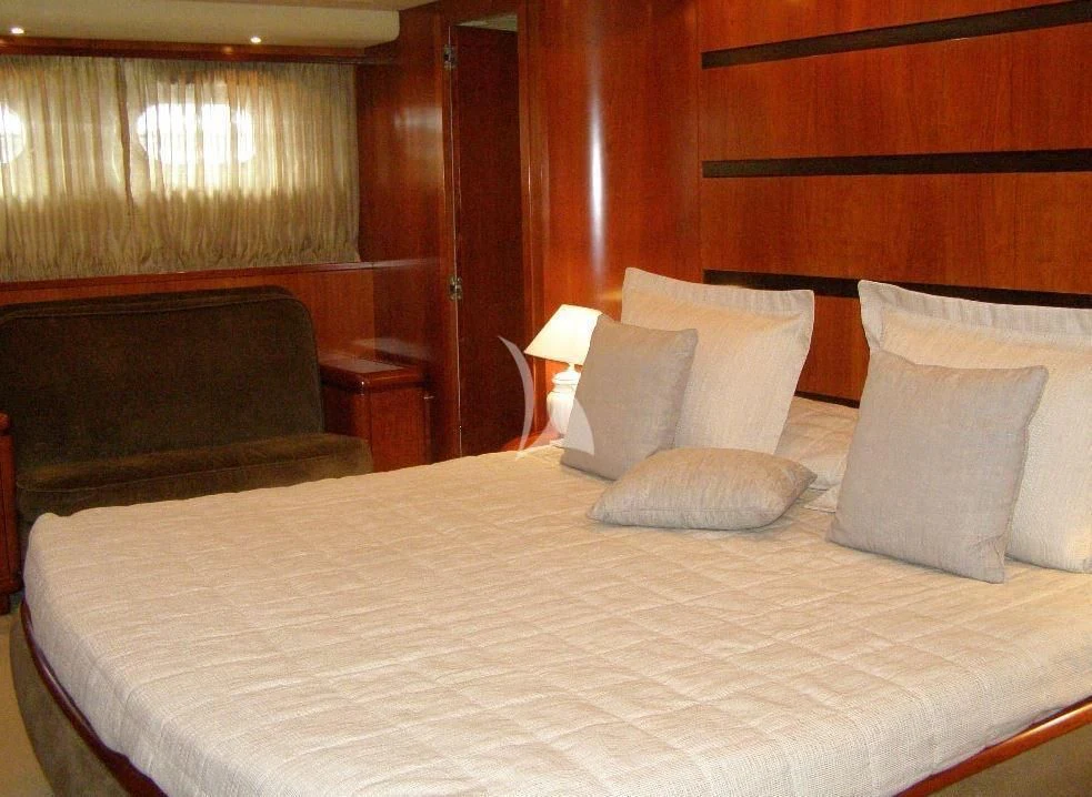 a bed with pillows aboard ABSOLUTE KING Yacht for Sale