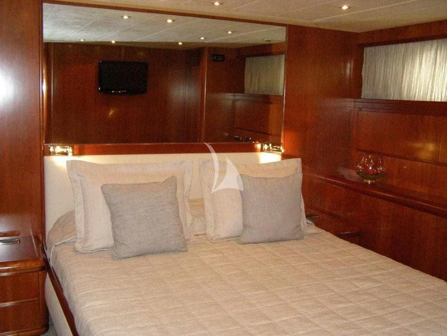a bed with pillows aboard ABSOLUTE KING Yacht for Sale