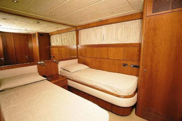 a room with wooden walls aboard ABSOLUTE KING Yacht for Sale