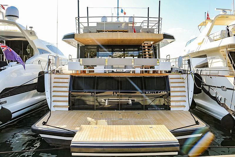 a boat with a deck aboard CASA Yacht for Sale