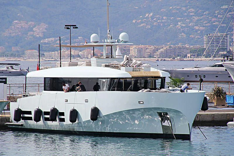 a boat in the water aboard CASA Yacht for Sale