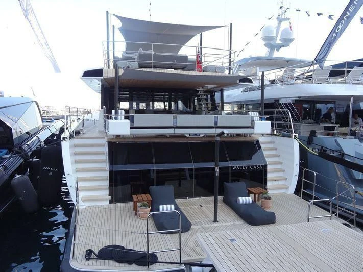 a large ship docked aboard CASA Yacht for Sale