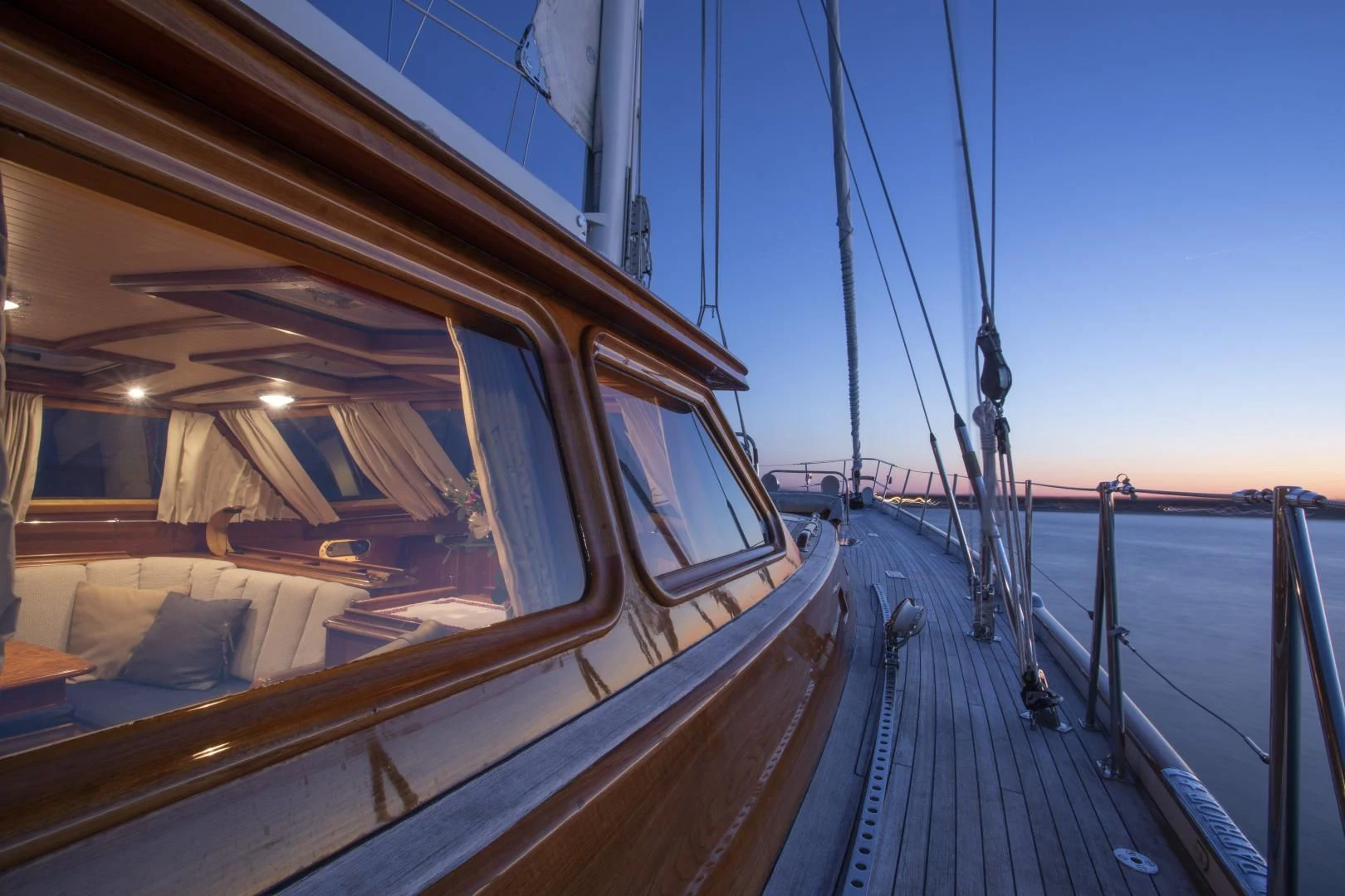 a boat on the water aboard PATRIOT Yacht for Sale