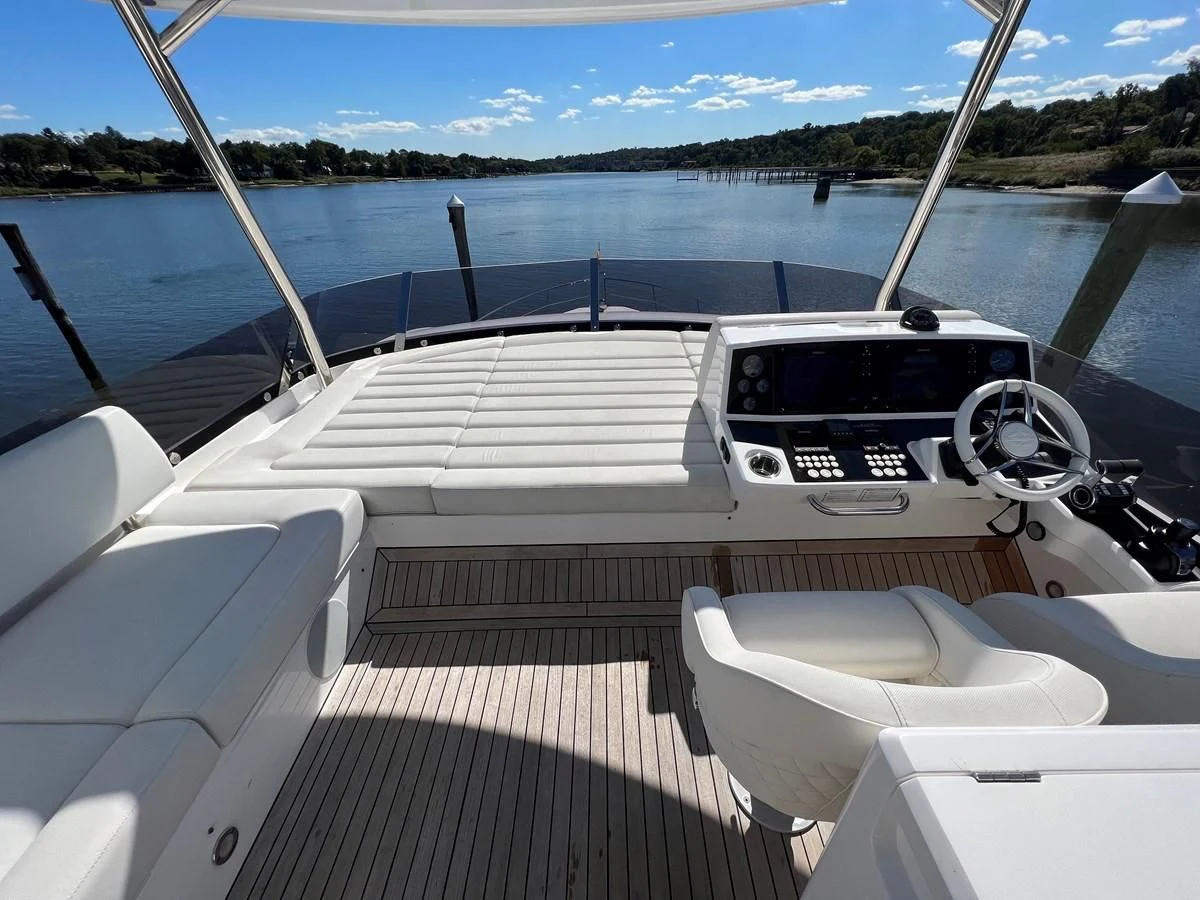 a boat on a deck aboard 66 MANHATTAN Yacht for Sale