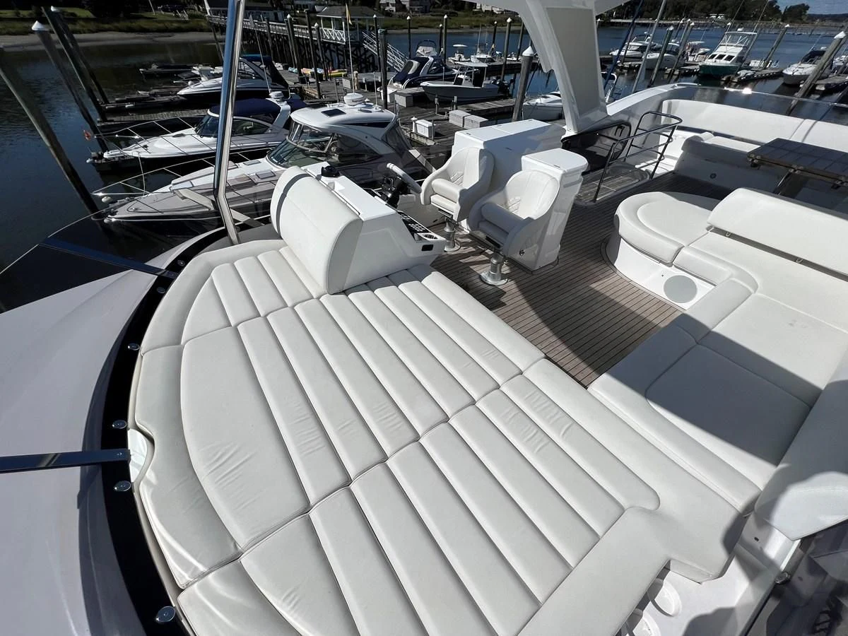 a large room with many boats aboard 66 MANHATTAN Yacht for Sale