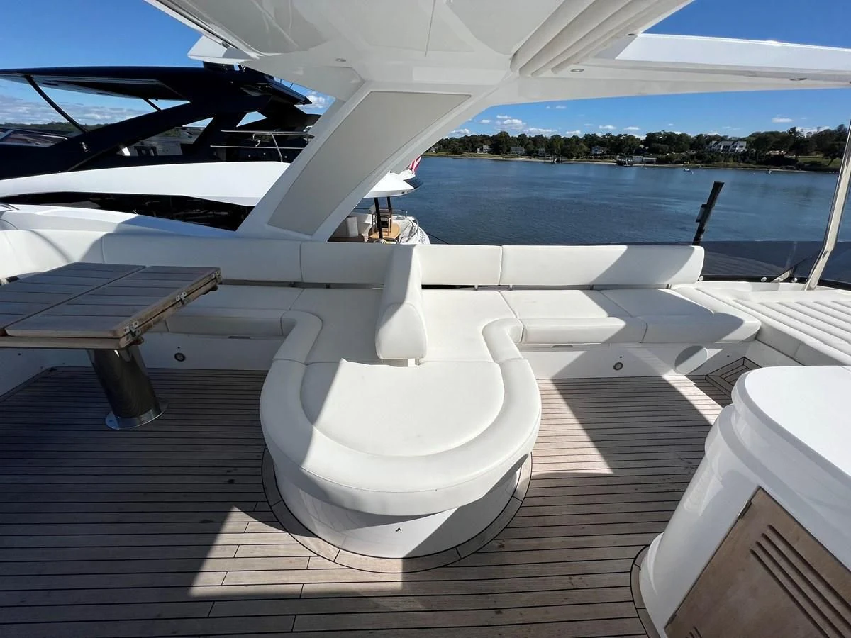 a boat on a dock aboard 66 MANHATTAN Yacht for Sale
