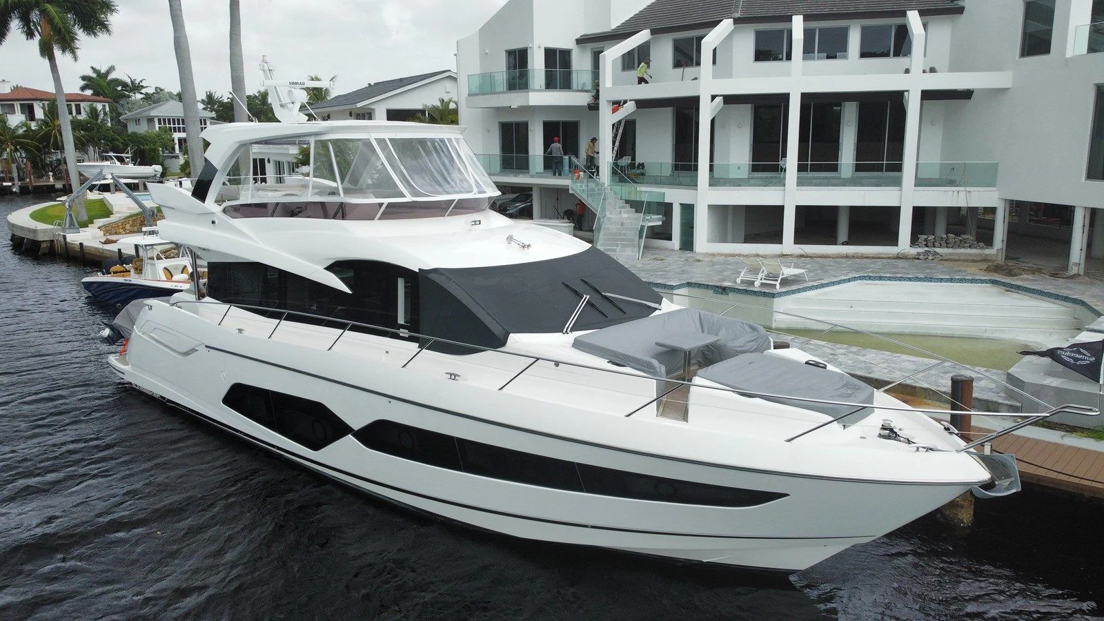 a boat docked at a pier aboard 66 MANHATTAN Yacht for Sale