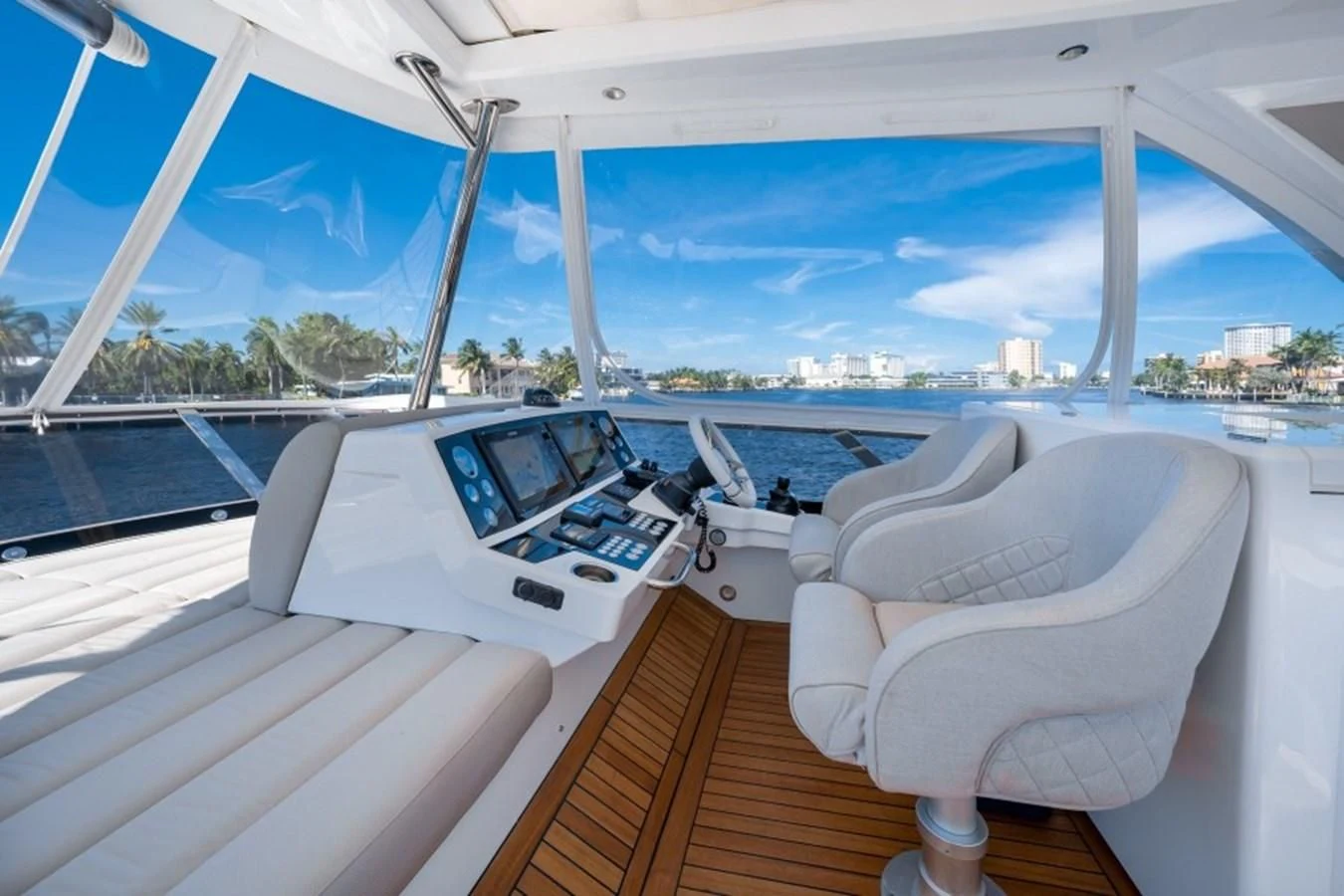 a boat on a deck aboard 66 MANHATTAN Yacht for Sale