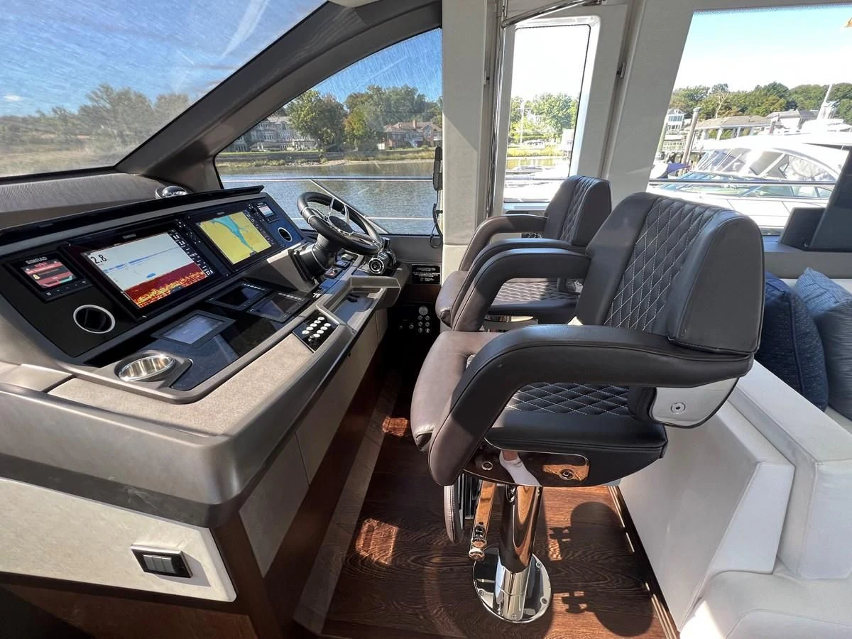 inside of a car aboard 66 MANHATTAN Yacht for Sale