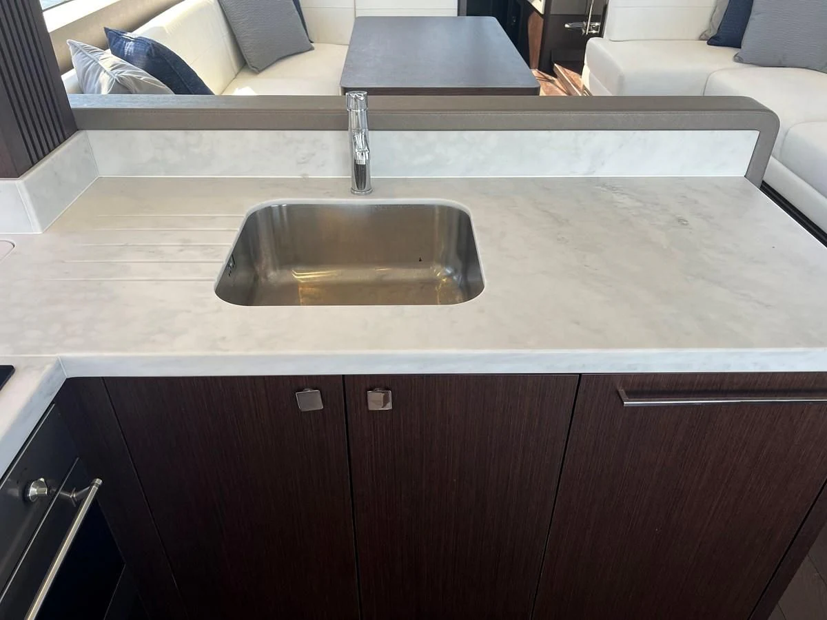 a sink in a kitchen aboard 66 MANHATTAN Yacht for Sale