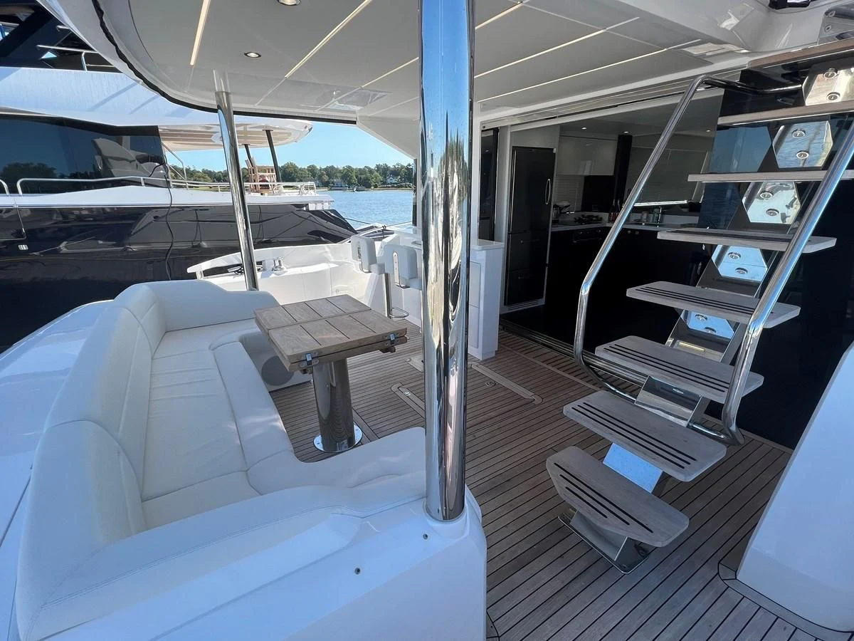 inside of a car aboard 66 MANHATTAN Yacht for Sale