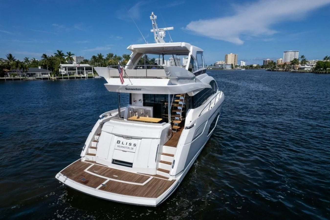 a boat on the water aboard 66 MANHATTAN Yacht for Sale