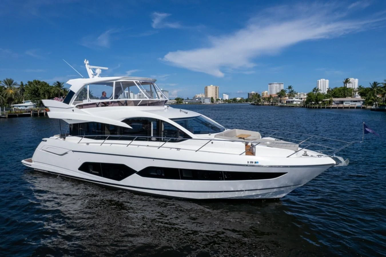 a boat on the water aboard 66 MANHATTAN Yacht for Sale