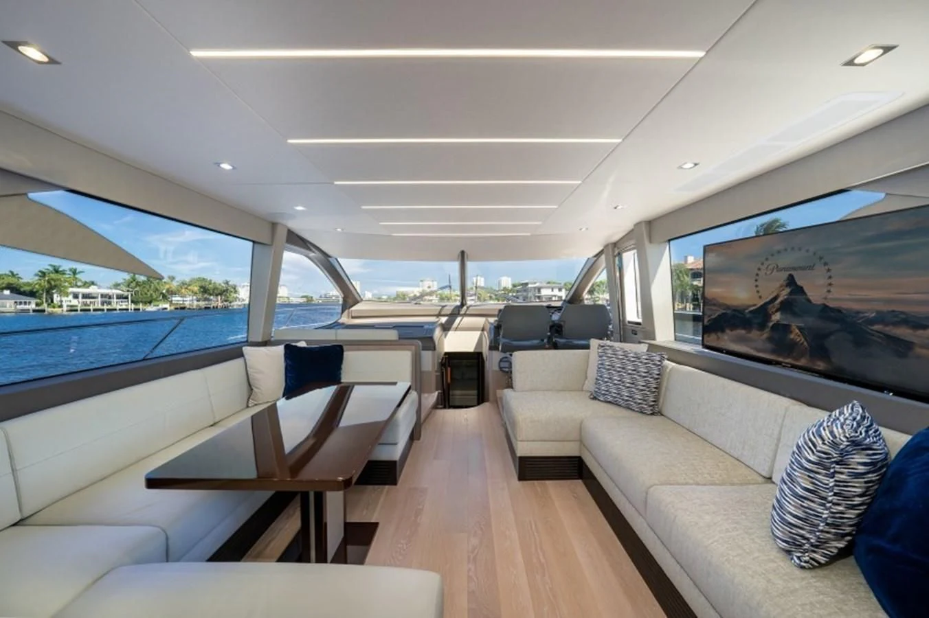inside of a car aboard 66 MANHATTAN Yacht for Sale
