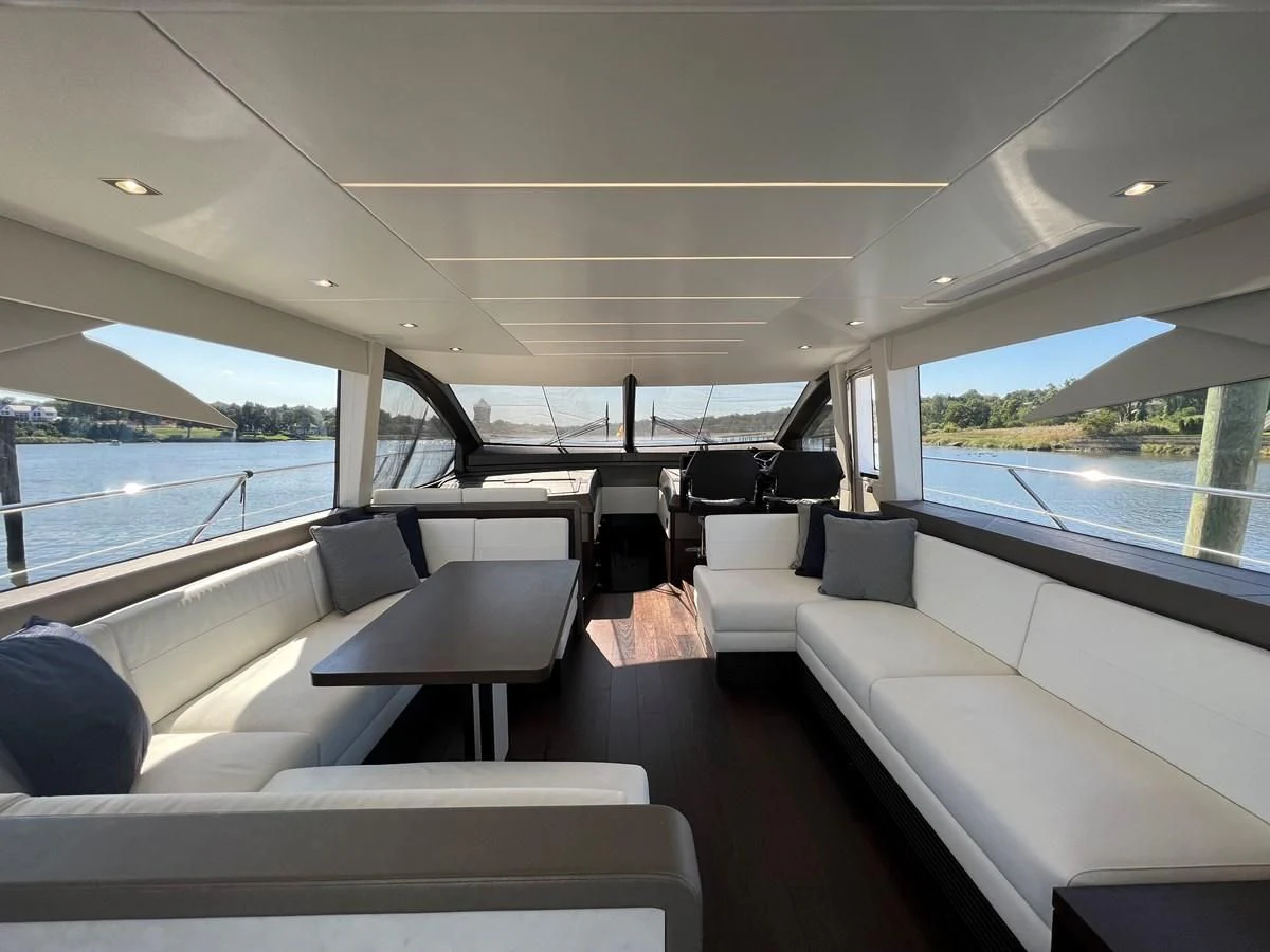 inside of a car aboard 66 MANHATTAN Yacht for Sale