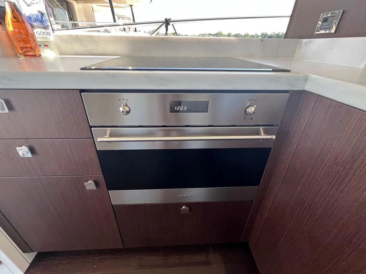 a stainless steel oven aboard 66 MANHATTAN Yacht for Sale