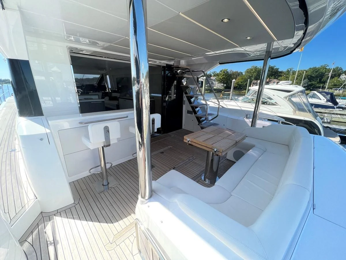 inside of a car aboard 66 MANHATTAN Yacht for Sale