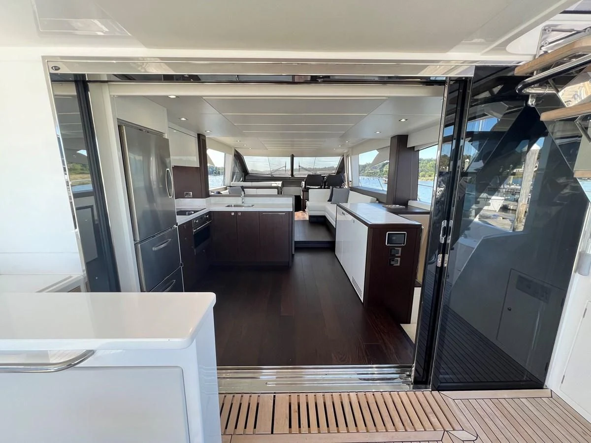a room with a desk and a computer aboard 66 MANHATTAN Yacht for Sale