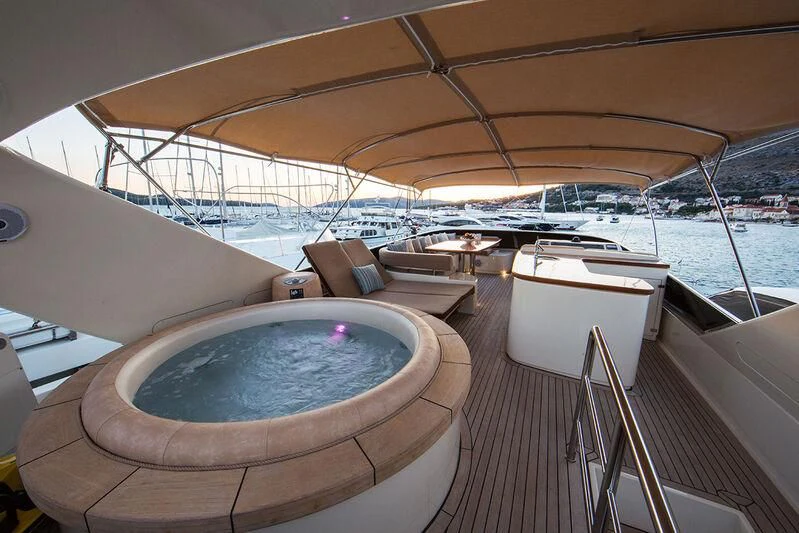 a large lounge area on a boat aboard LADY LONA Yacht for Sale