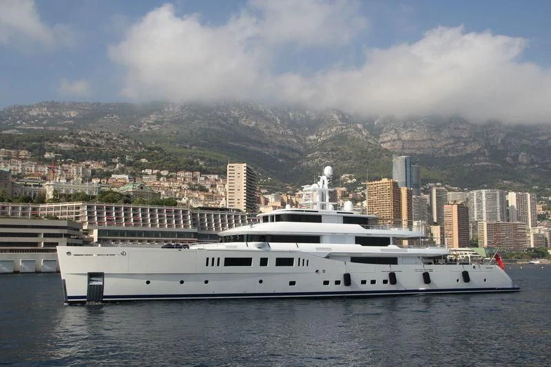 a white yacht in the water aboard NAUTILUS Yacht for Sale