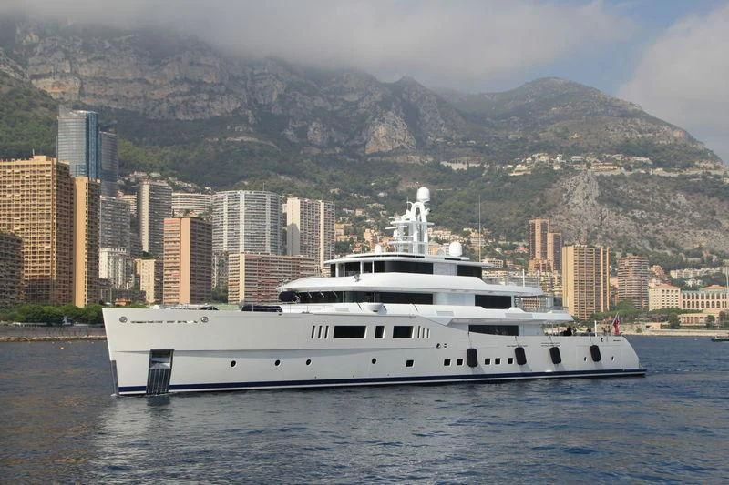 a white yacht in the water aboard NAUTILUS Yacht for Sale