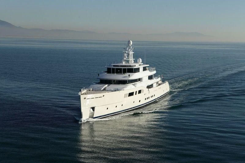a white boat in the water aboard NAUTILUS Yacht for Sale