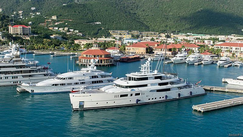a group of boats in a harbor aboard NAUTILUS Yacht for Sale
