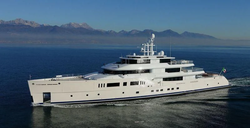 a large white ship in the water aboard NAUTILUS Yacht for Sale