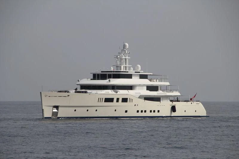 a large white ship in the water aboard NAUTILUS Yacht for Sale