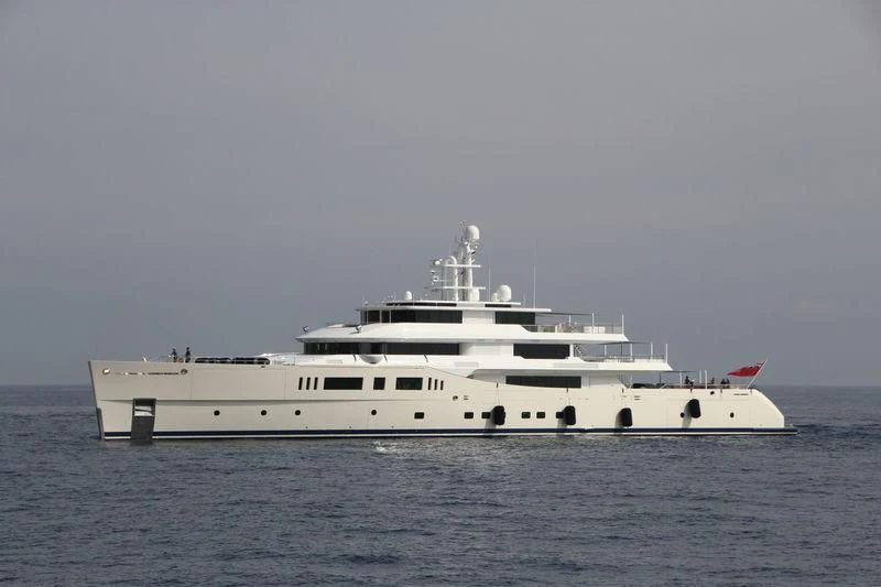 a large white ship in the water aboard NAUTILUS Yacht for Sale