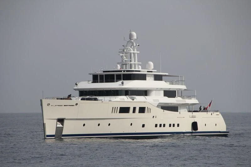 a large white ship in the water aboard NAUTILUS Yacht for Sale