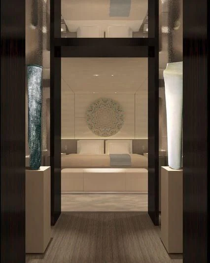 a door with a rug on the side aboard NAUTILUS Yacht for Sale