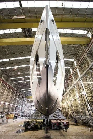 a large silver fish from a ceiling aboard NAUTILUS Yacht for Sale