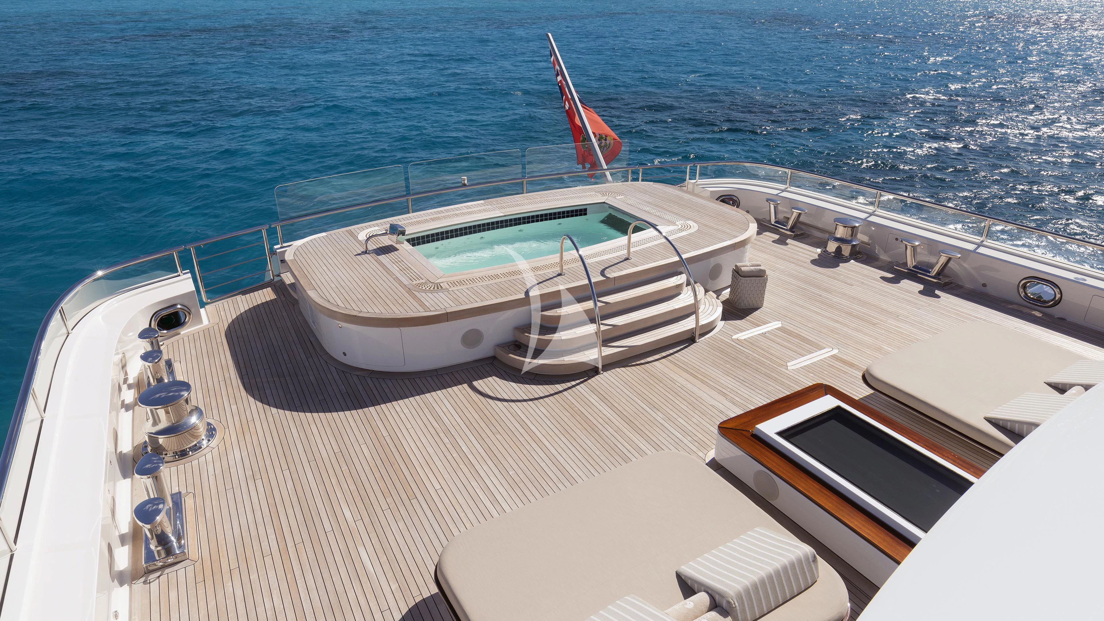 a boat on a deck aboard NAUTILUS Yacht for Sale