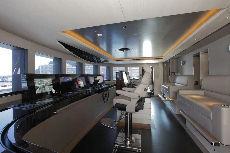 a room with a desk and chairs aboard NAUTILUS Yacht for Sale