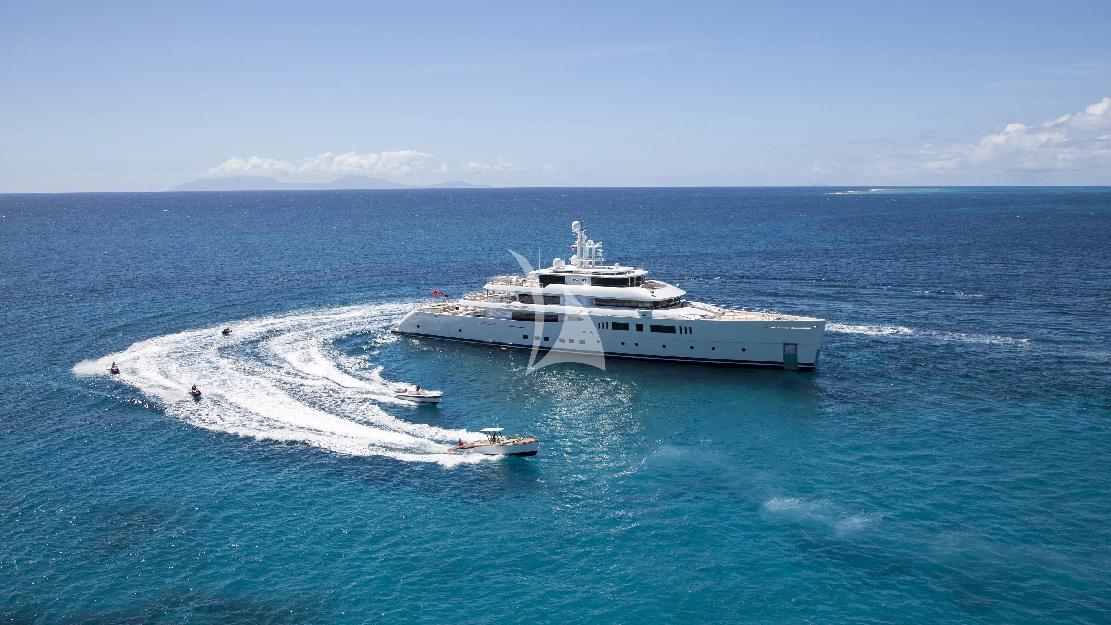 a boat on the water aboard NAUTILUS Yacht for Sale