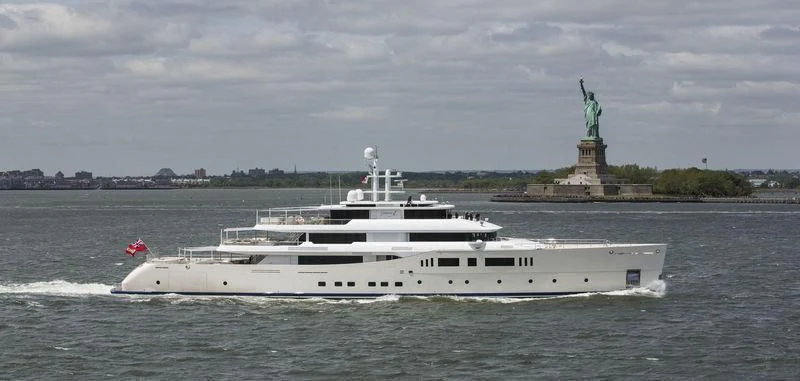 a large boat in the water aboard NAUTILUS Yacht for Sale