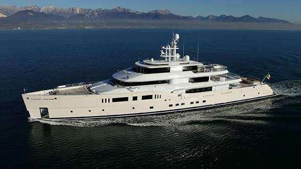 a large white ship in the water aboard NAUTILUS Yacht for Sale