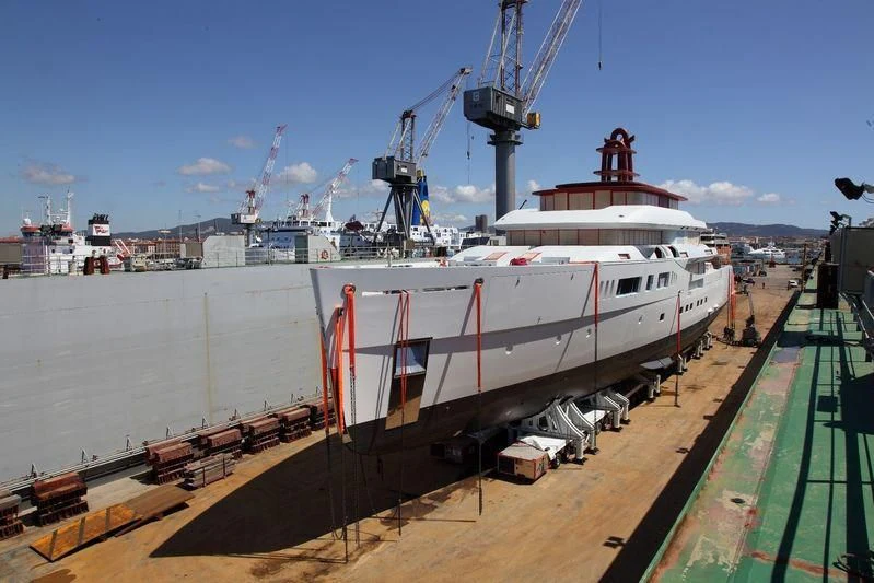 a large white ship aboard NAUTILUS Yacht for Sale