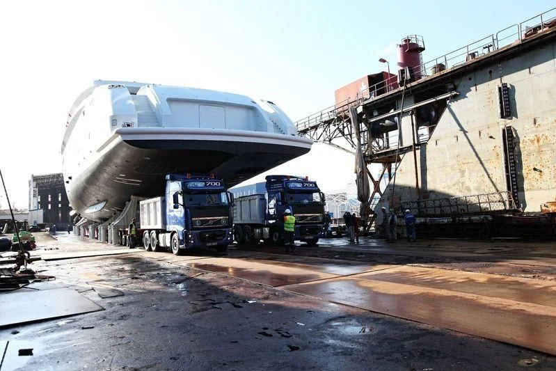 a large machine on a road aboard NAUTILUS Yacht for Sale