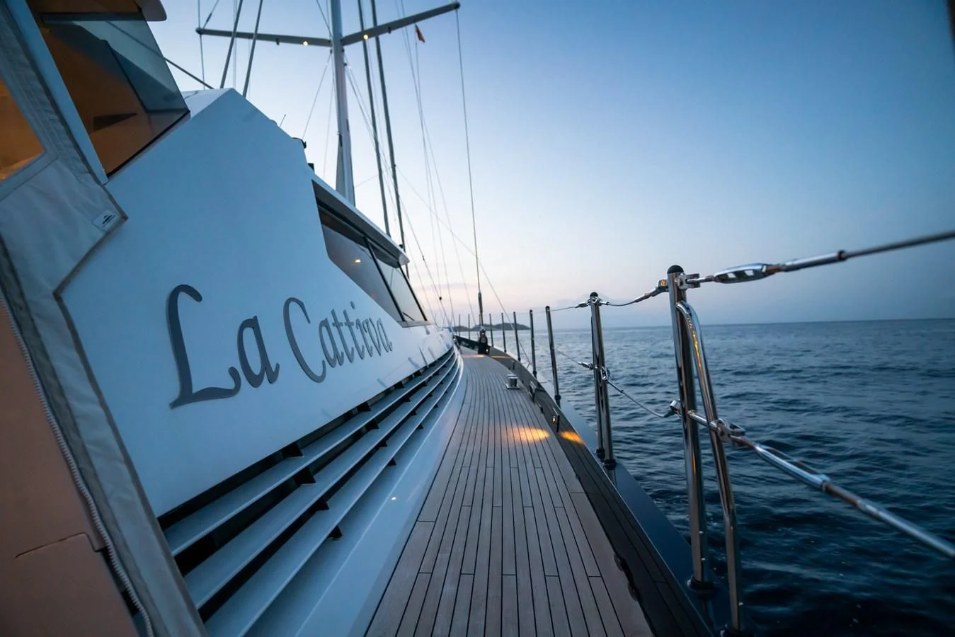 a boat on the water aboard LA CATTIVA 1 Yacht for Sale