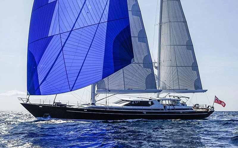 a boat sailing on the sea aboard LA CATTIVA 1 Yacht for Sale
