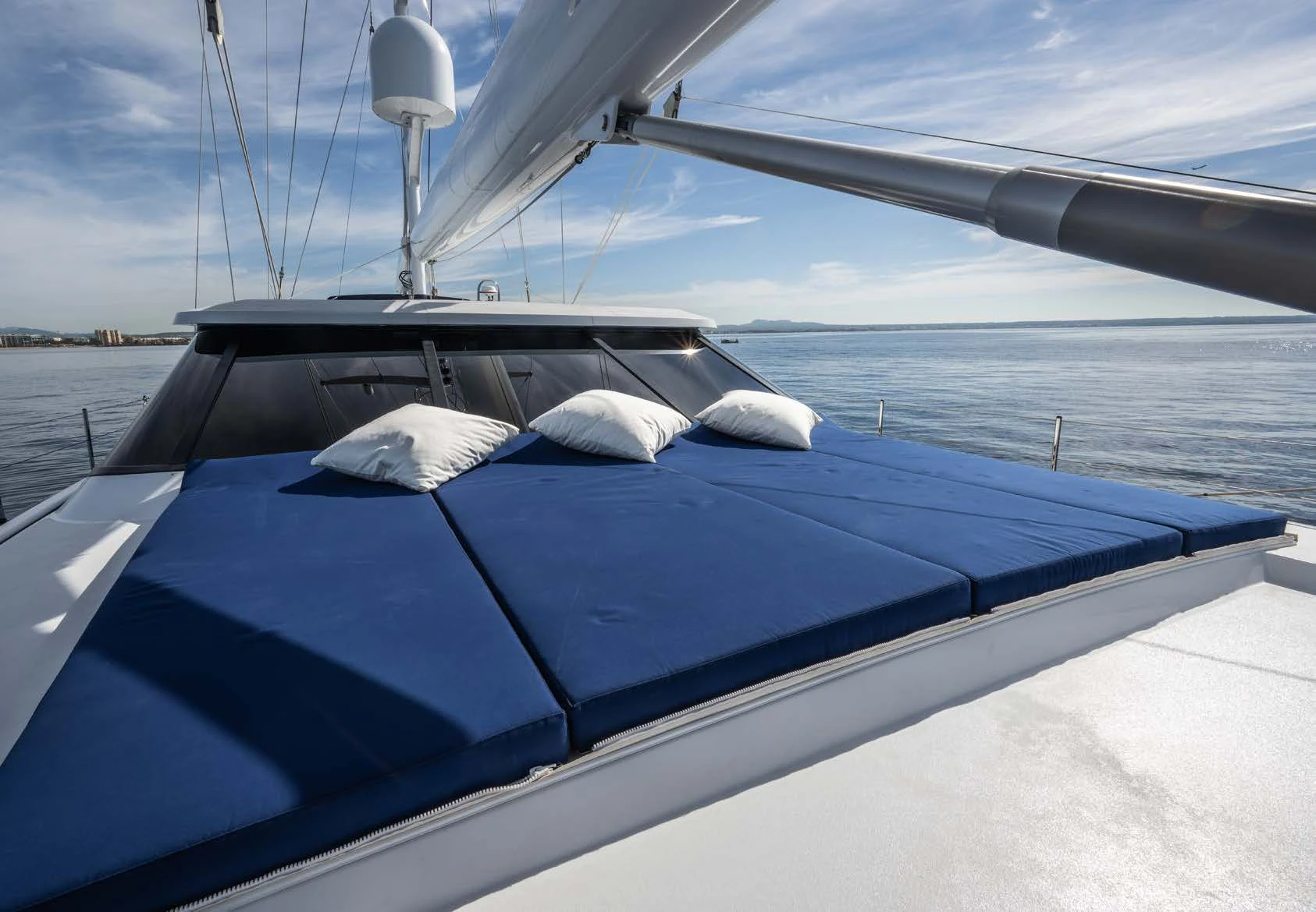 a dog sleeping on a boat aboard LA CATTIVA 1 Yacht for Sale