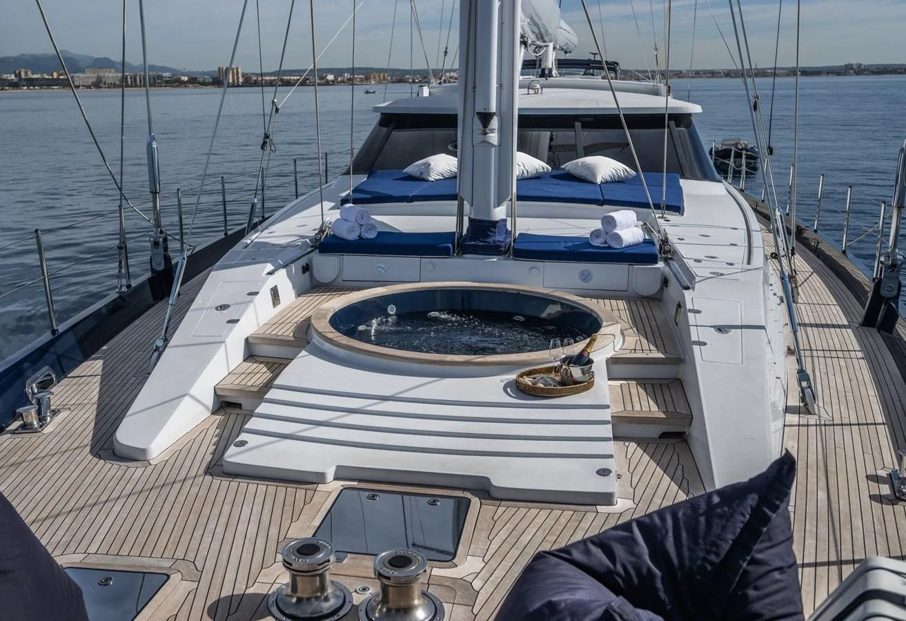 a boat on a deck aboard LA CATTIVA 1 Yacht for Sale