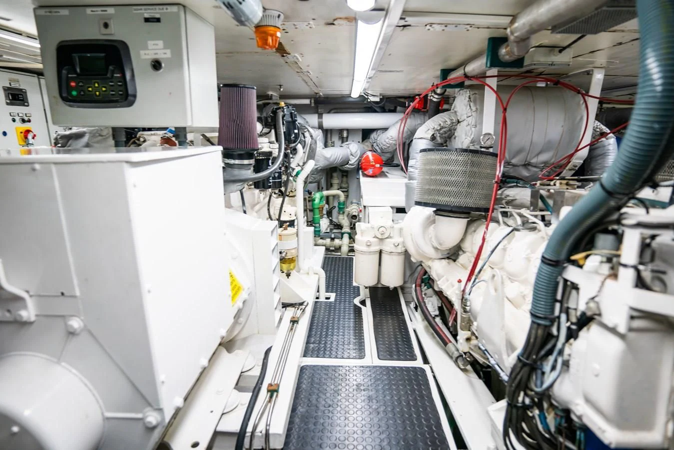 a room with machinery aboard LA CATTIVA 1 Yacht for Sale