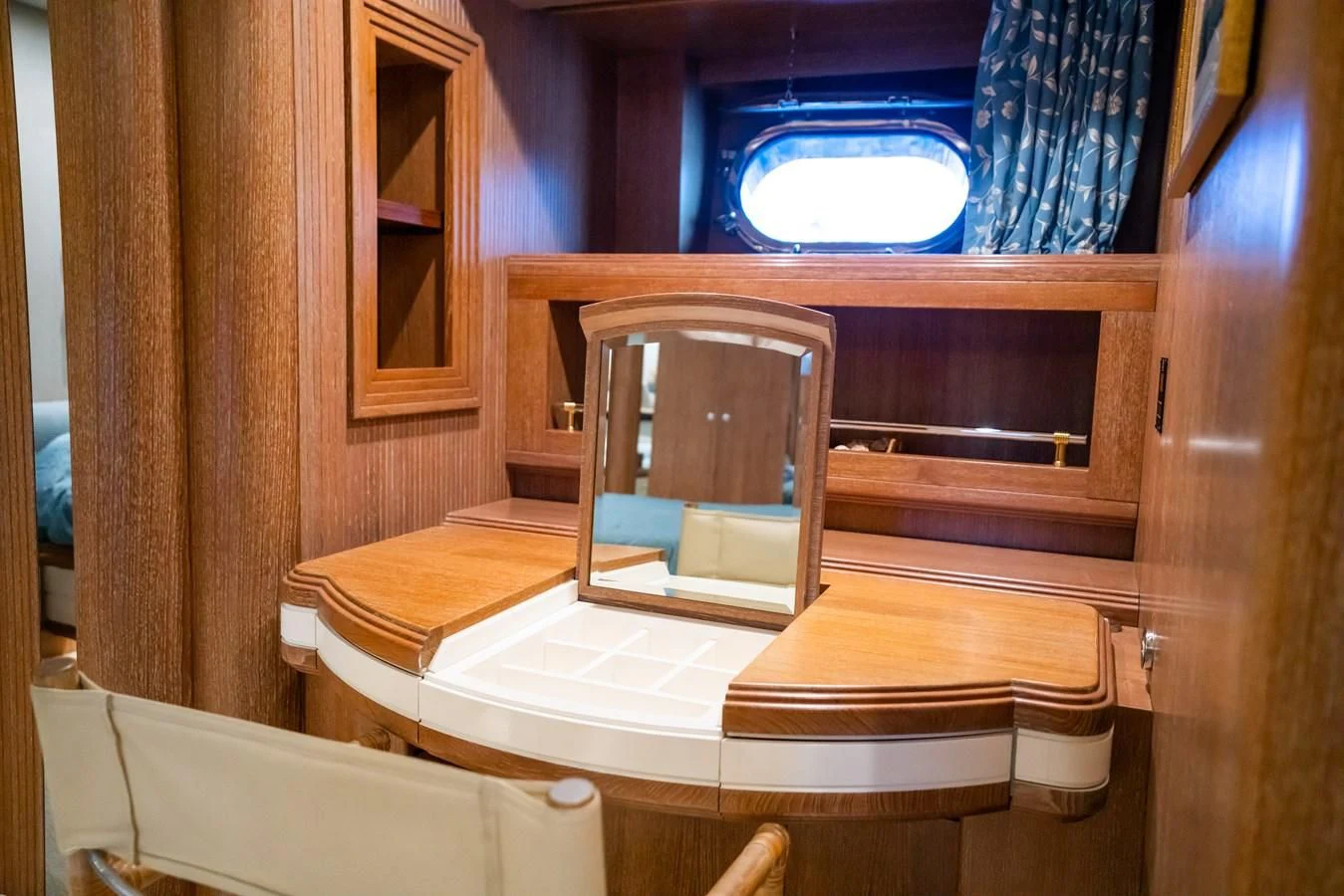 a bathroom with a mirror aboard LA CATTIVA 1 Yacht for Sale